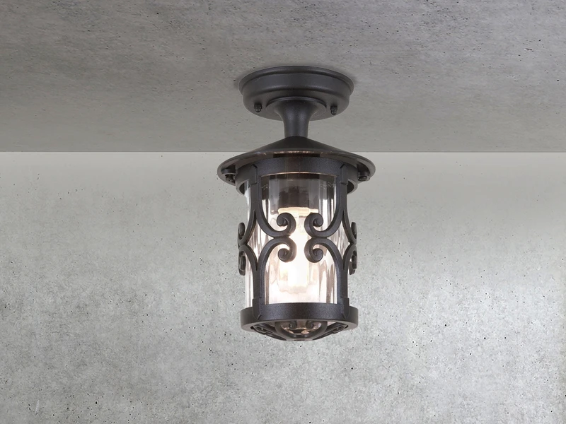 Elstead Lighting Außen Deckenlaterne HEREFORD Aus Alu Im Landhausstil, Schwarz Höhe 26cm 5 Elstead Lighting Außen Deckenlaterne HEREFORD Aus Alu Im Landhausstil, Schwarz Höhe 26cm – Bild 3