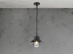 Elstead Lighting Außen Hängeleuchte COPENHAGEN Aus Edelstahl, Schwarz Ø22cm