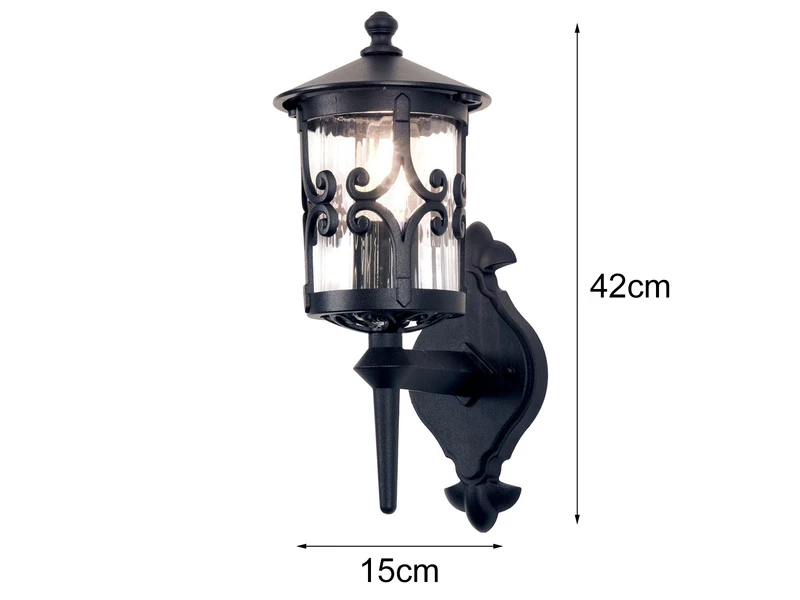 Elstead Lighting Außen Wandlaterne HEREFORD Aus Alu Im Landhausstil, Schwarz Höhe 42cm 9 Elstead Lighting Außen Wandlaterne HEREFORD Aus Alu Im Landhausstil, Schwarz Höhe 42cm – Bild 7