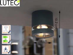 Lutec Außenleuchte FOCUS, Aluguss Anthrazit, IP44, Ø 10cm, Wandleuchte / Deckenleuchte -Bestes Beleuchtungs Geschäft aussenleuchte focus aluguss anthrazit ip44 10cm wa 3