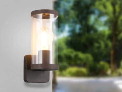 Reality Leuchten Außenwandleuchte BONITO Laterne Aus Aluminium Rostoptik, Höhe 23cm