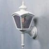 Konstsmide Außenwandleuchte CASSIOPEIA Laterne Aus Aluminium, Höhe 43cm, Weiß -Bestes Beleuchtungs Geschäft aussenwandleuchte cassiopeia laterne aus aluminium