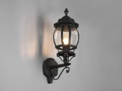 Trio Leuchten Außenwandleuchte ELVO Laterne Stehend, Aluminium Schwarz Höhe 49cm -Bestes Beleuchtungs Geschäft aussenwandleuchte elvo laterne stehend aluminium s 2