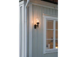 Konstsmide Außenwandleuchte ORION Aluminium Schwarz Mit Glaskugel, Höhe 44cm -Bestes Beleuchtungs Geschäft aussenwandleuchte orion aluminium schwarz mit glas 3