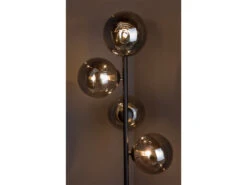 MeineWunschleuchte Außergewöhnliche LED Stehleuchte Schwarz - Glaskugeln Rauchglas, 160cm -Bestes Beleuchtungs Geschäft aussergewoehnliche led stehleuchte schwarz glaskug 4