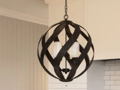 QUINTIESSE Außergewöhnliche Pendelleuchte BLACKSMITH Für Innen & Außen, 4-flammig Ø50cm -Bestes Beleuchtungs Geschäft aussergewoehnliche pendelleuchte blacksmith fuer i 22