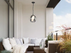 QUINTIESSE Außergewöhnliche Pendelleuchte BLACKSMITH Für Innen & Außen, Ø25cm