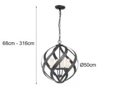 QUINTIESSE Außergewöhnliche Pendelleuchte BLACKSMITH Für Innen & Außen, 4-flammig Ø50cm -Bestes Beleuchtungs Geschäft aussergewoehnliche pendelleuchte blacksmith fuer i 25