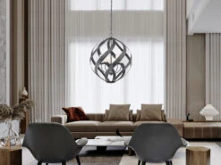 QUINTIESSE Außergewöhnliche Pendelleuchte BLACKSMITH Für Innen & Außen, 5-flammig Ø66,4cm