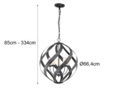 QUINTIESSE Außergewöhnliche Pendelleuchte BLACKSMITH Für Innen & Außen, 5-flammig Ø66,4cm -Bestes Beleuchtungs Geschäft aussergewoehnliche pendelleuchte blacksmith fuer i 54