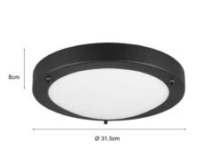 Trio Leuchten Bad Deckenleuchte CONDUS In Schwarz Mit Glas Weiß Ø 31,5cm, IP44 - Badlampen -Bestes Beleuchtungs Geschäft bad deckenleuchte condus in schwarz mit glas weiss 3