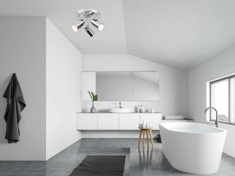 Trio Leuchten Badezimmerlampe ANGELO Deckenstrahler 3 Flammig Rund Schwenkbar Chrom 7 Trio Leuchten Badezimmerlampe ANGELO Deckenstrahler 3 Flammig Rund Schwenkbar Chrom – Bild 5