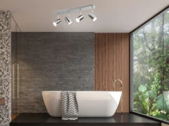 Trio Leuchten Badezimmerlampe ANGELO Deckenstrahler 4 Flammig Schwenkbar Chrom -Bestes Beleuchtungs Geschäft badezimmerlampe angelo deckenstrahler 4 flammig sc 4