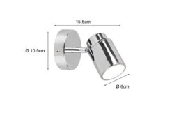 Trio Leuchten Badezimmerlampe ANGELO Wandstrahler 1 Flammig Schwenkbar In Chrom -Bestes Beleuchtungs Geschäft badezimmerlampe angelo wandstrahler 1 flammig schw 3