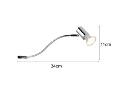 Trio Leuchten Badezimmerlampe GIADA In Chrom Für Spiegelschrank Mit Schwenkbarem Spot -Bestes Beleuchtungs Geschäft badezimmerlampe giada in chrom fuer spiegelschrank 3