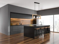 Trio Leuchten Balken Pendelleuchte AGRA 3 Flammig Schwarz Mit Holzbalken Breite 60cm -Bestes Beleuchtungs Geschäft balken pendelleuchte agra 3 flammig schwarz mit ho 4