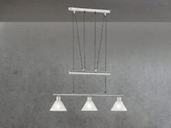 Trio Leuchten Balken Pendelleuchte STAMINA 3 Flammig Höhenverstellbar Silber Mit Opalglas -Bestes Beleuchtungs Geschäft balken pendelleuchte stamina 3 flammig hoehenverst 2