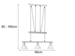 Trio Leuchten Balken Pendelleuchte STAMINA 3 Flammig Höhenverstellbar Silber Mit Opalglas -Bestes Beleuchtungs Geschäft balken pendelleuchte stamina 3 flammig hoehenverst 3