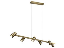 Trio Leuchten Balkenpendelleuchte MARLEY 6-flammig Breite 115 Cm Höhe 150 Cm Altmessing -Bestes Beleuchtungs Geschäft balkenpendelleuchte marley 6 flammig breite 115 cm 1