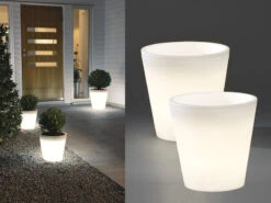 Konstsmide Beleuchteter Pflanzkübel 2er Set Outdoor LED Blumentopf Ø 37cm Terrassenleuchten