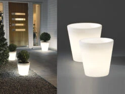 Konstsmide Beleuchteter Pflanzkübel Outdoor 2er Set LED Blumentopf Ø 28cm Terrassenleuchten