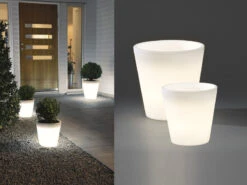 Konstsmide Beleuchteter Pflanzkübel Set Outdoor LED Blumentopf Ø 28cm & 37cm Terrassenlampe