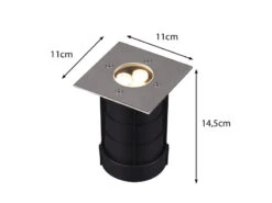 Trio Leuchten Bodeneinbauspot BELAJA Eckig Edelstahl 11cm IP65 - Bodenstrahler Für Einfahrt -Bestes Beleuchtungs Geschäft bodeneinbauspot belaja eckig edelstahl 11cm ip65 b 3