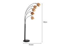 MeineWunschleuchte Bogenlampe 5flammig LED Dimmbar 190cm Groß, Metall Schwarz Lampenschirme Seegras 10 MeineWunschleuchte Bogenlampe 5flammig LED Dimmbar 190cm Groß, Metall Schwarz Lampenschirme Seegras -Bestes Beleuchtungs Geschäft bogenlampe 5flammig led dimmbar 190cm gross metall 3