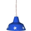 Lief! Coole Hängeleuchte Im Amerika-Look,Metall Blau Mit Weißen Sternen,E27 Max. 60W -Bestes Beleuchtungs Geschäft coole haengeleuchte im amerika lookmetall blau mit