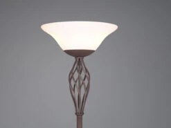 MeineWunschleuchte Deckenfluter Landhaus 2-flammig Mit LED Dimmbar, Rostoptik & Glas, Höhe 180cm -Bestes Beleuchtungs Geschäft deckenfluter landhaus 2 flammig mit led dimmbar ro 6