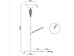 MeineWunschleuchte Deckenfluter Landhaus 2-flammig Mit LED Dimmbar, Rostoptik & Glas, Höhe 180cm -Bestes Beleuchtungs Geschäft deckenfluter landhaus 2 flammig mit led dimmbar ro 7
