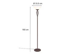 Trio Leuchten Deckenfluter RUSTICA Landhausstil Rostoptik Mit Glasschirm, Höhe 180cm -Bestes Beleuchtungs Geschäft deckenfluter rustica landhausstil rostoptik mit gl 3