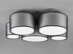 Trio Leuchten Deckenleuchte BURTON 5x Stoff Organza Transparent Schwarz Innen Weiß 12 Trio Leuchten Deckenleuchte BURTON 5x Stoff Organza Transparent Schwarz Innen Weiß -Bestes Beleuchtungs Geschäft deckenleuchte burton 5x stoff organza transparent 1 3