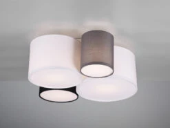 Trio Leuchten Deckenleuchte HOTEL 4-flammig, Stoff Lampenschirme Mehrfarbig, Breite 50cm