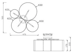 Trio Leuchten Deckenleuchte HOTEL 4-flammig, Stoff Lampenschirme Mehrfarbig, Breite 50cm -Bestes Beleuchtungs Geschäft deckenleuchte hotel 4 flammig stoff lampenschirme 1 5