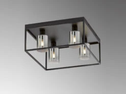 Fischer & Honsel Deckenleuchte ISKA 4flammig 45x45cm Schwarz Mit Rauchglas 9 Fischer & Honsel Deckenleuchte ISKA 4flammig 45x45cm Schwarz Mit Rauchglas -Bestes Beleuchtungs Geschäft deckenleuchte iska 4flammig 45x45cm schwarz mit ra 2