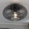 Trio Leuchten Deckenleuchte JOHANN Gitter Lampenschirm Metall In Schwarz Ø 30cm -Bestes Beleuchtungs Geschäft deckenleuchte johann gitter lampenschirm metall in
