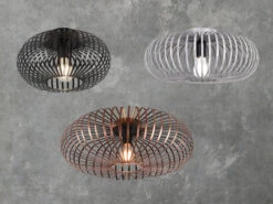 Trio Leuchten Deckenleuchte JOHANN Gitter Lampenschirm Metall In Schwarz Ø 30cm -Bestes Beleuchtungs Geschäft deckenleuchte johann gitter lampenschirm metall in 6