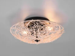 Reality Leuchten Deckenleuchte LOVIS Rattan Geflecht Natur Im Boho Stil Ø 40cm