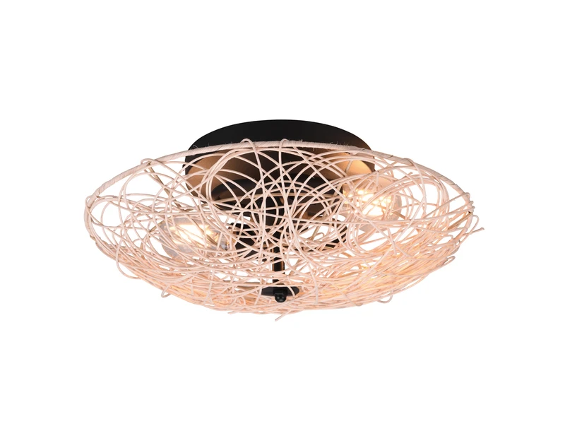 Reality Leuchten Deckenleuchte LOVIS Rattan Geflecht Natur Im Boho Stil Ø 40cm 4 Reality Leuchten Deckenleuchte LOVIS Rattan Geflecht Natur Im Boho Stil Ø 40cm – Bild 2