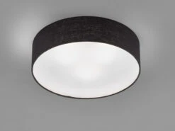 Fischer & Honsel Deckenleuchte MAAT Rund Stoffschirm Leinen Schwarz Ø 45cm -Bestes Beleuchtungs Geschäft deckenleuchte maat rund stoffschirm leinen schwarz 2