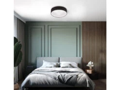 Fischer & Honsel Deckenleuchte MAAT Rund Stoffschirm Leinen Schwarz Ø 45cm -Bestes Beleuchtungs Geschäft deckenleuchte maat rund stoffschirm leinen schwarz 4