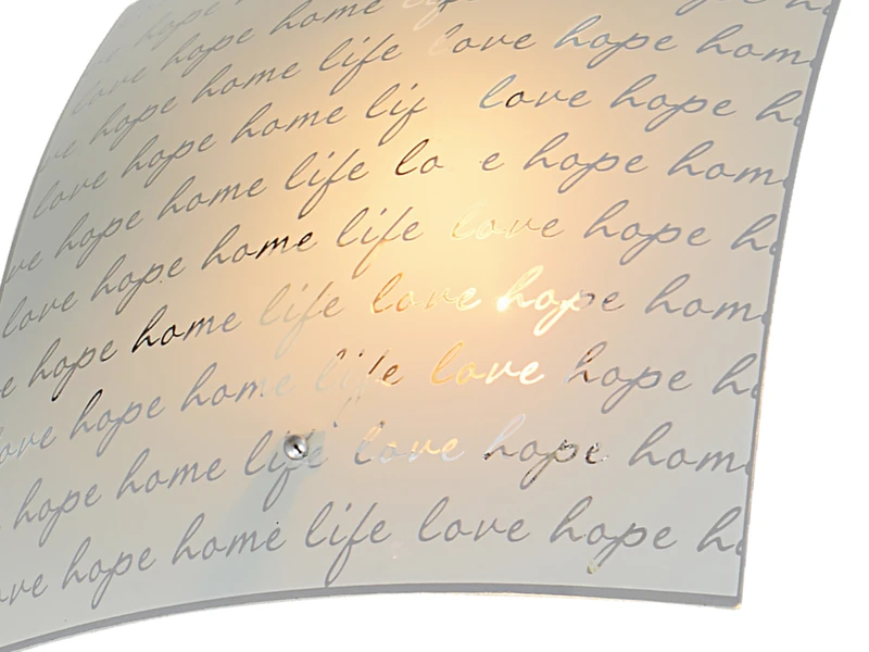 Trio Leuchten Deckenleuchte SIGNA Aus Glas Mit Signatur Dekor, Quadrat 30cm 6 Trio Leuchten Deckenleuchte SIGNA Aus Glas Mit Signatur Dekor, Quadrat 30cm – Bild 4