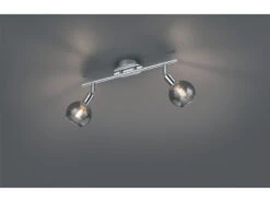 Reality Leuchten Deckenstrahler BREST 2 Flammig Wandstrahler Chrom/Rauchglas In Smoke 40cm Breit -Bestes Beleuchtungs Geschäft deckenstrahler brest 2 flammig wandstrahler chrom 1 4
