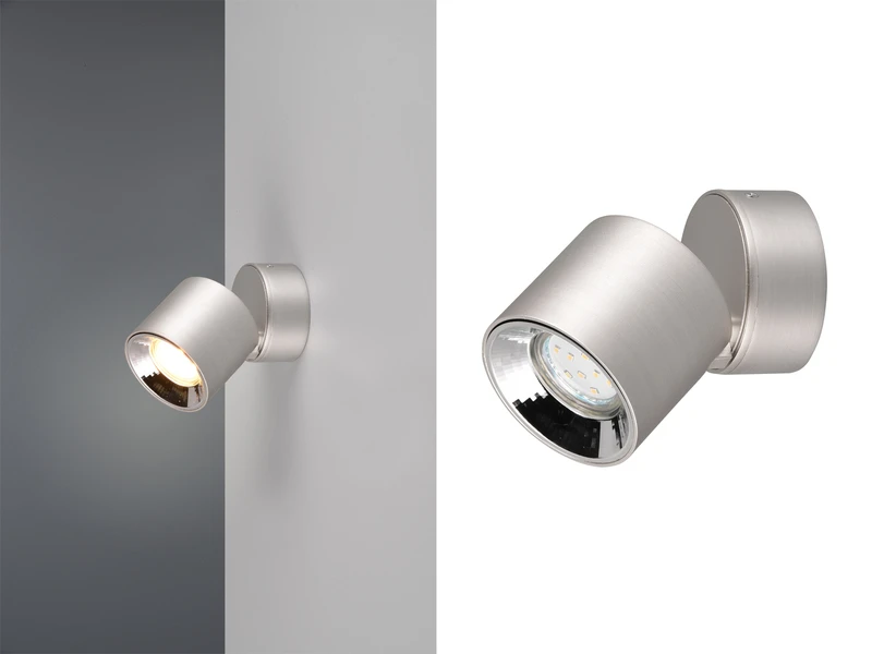 Trio Leuchten Deckenstrahler GUAYANA Silber 1 Spot Schwenkbar Ø 9cm 3 Trio Leuchten Deckenstrahler GUAYANA Silber 1 Spot Schwenkbar Ø 9cm