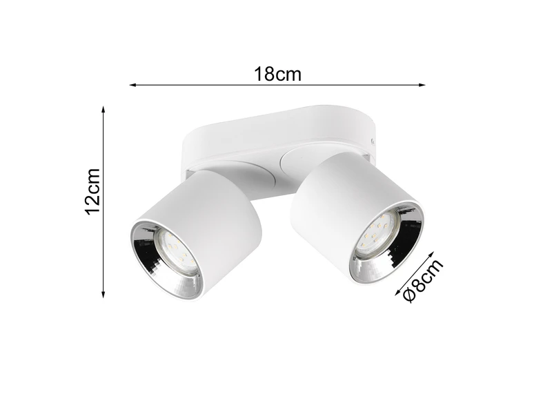 Trio Leuchten Deckenstrahler GUAYANA Weiß 2 Spots Schwenkbar Breite 18cm 5 Trio Leuchten Deckenstrahler GUAYANA Weiß 2 Spots Schwenkbar Breite 18cm – Bild 3