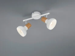 Reality Leuchten Deckenstrahler LATIKA Aus Metall In Weiß & Holzoptik, Breite 30cm -Bestes Beleuchtungs Geschäft deckenstrahler latika aus metall in weiss holzopti 2