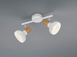 Reality Leuchten Deckenstrahler LATIKA Aus Metall In Weiß & Holzoptik, Breite 30cm