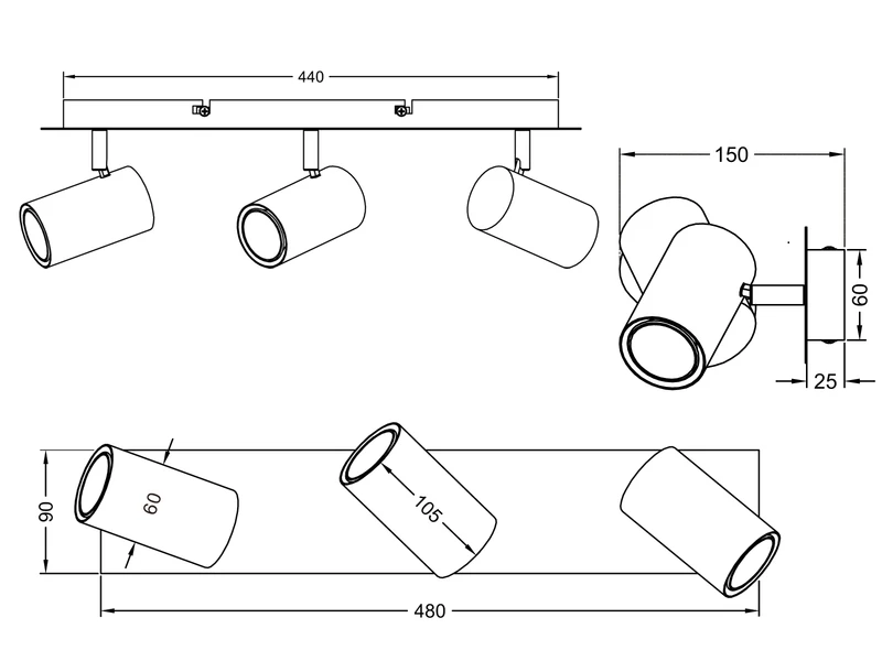 Trio Leuchten Deckenstrahler MARLEY Aus Weißem Metall Mit 3 Schwenkbaren GU10 Spots 7 Trio Leuchten Deckenstrahler MARLEY Aus Weißem Metall Mit 3 Schwenkbaren GU10 Spots – Bild 5