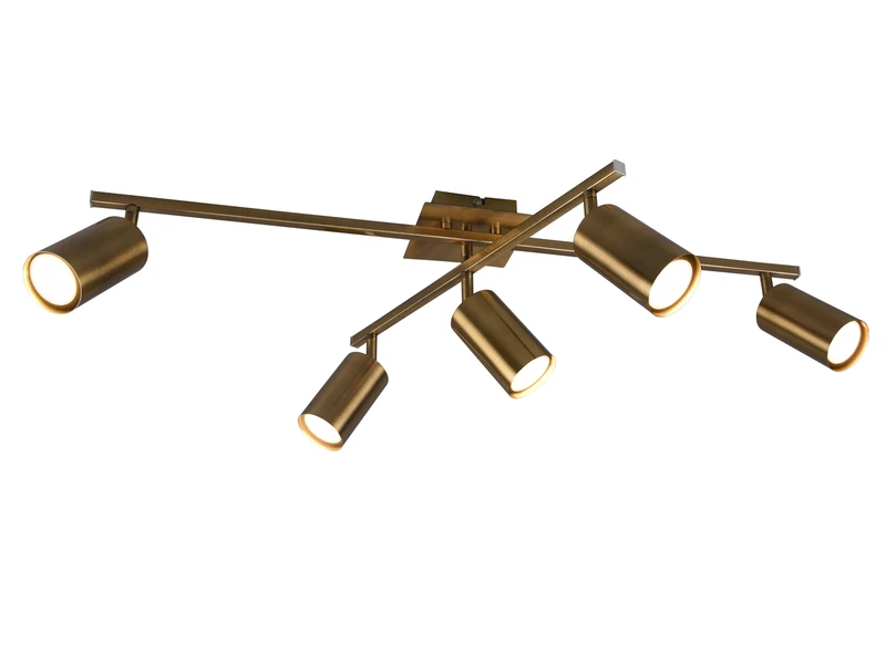 Trio Leuchten Deckenstrahler MARLEY In Altmessing 5-flammig Arm & Spots Schwenkbar 4 Trio Leuchten Deckenstrahler MARLEY In Altmessing 5-flammig Arm & Spots Schwenkbar – Bild 2